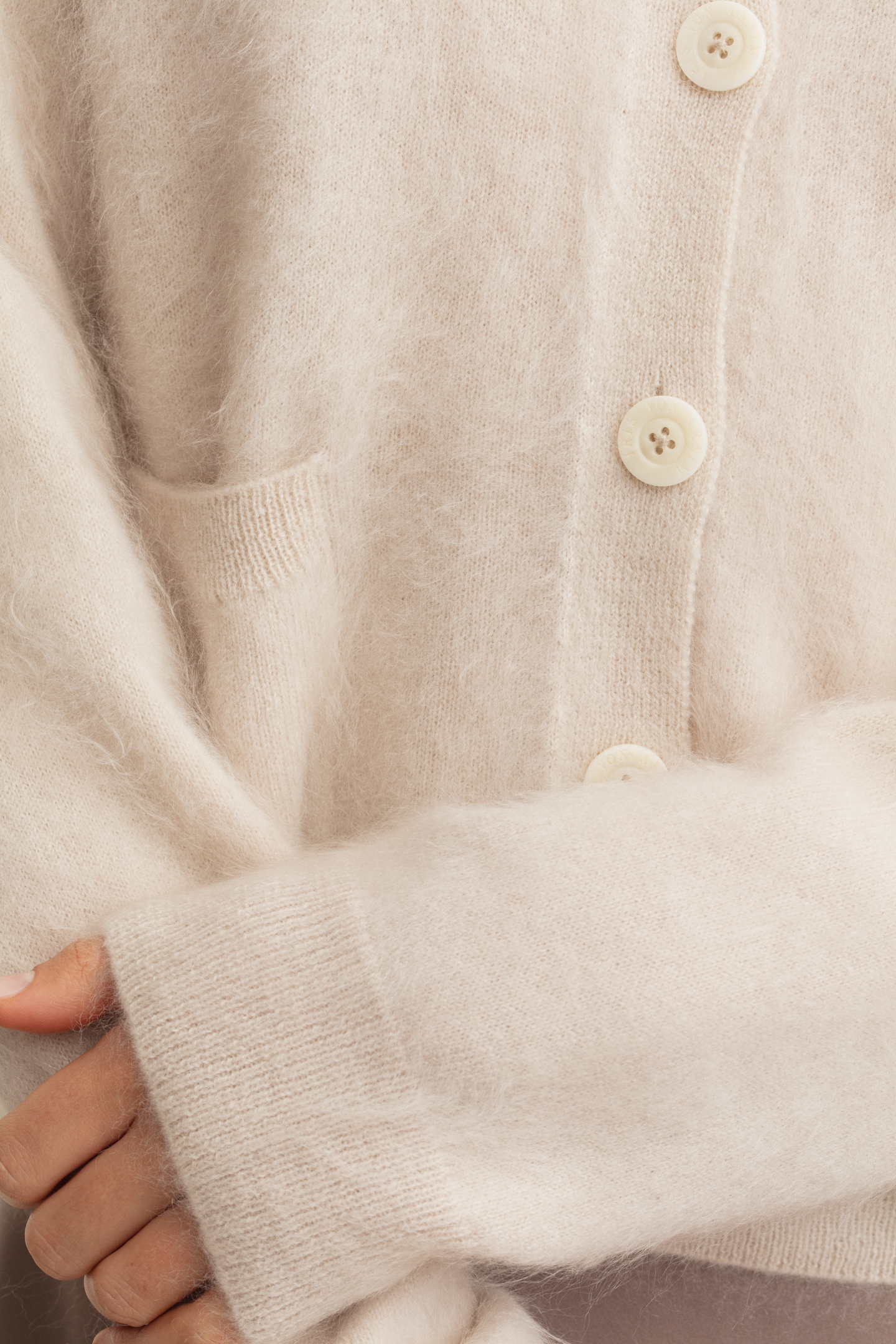 Brushed Cashmere Cardigan