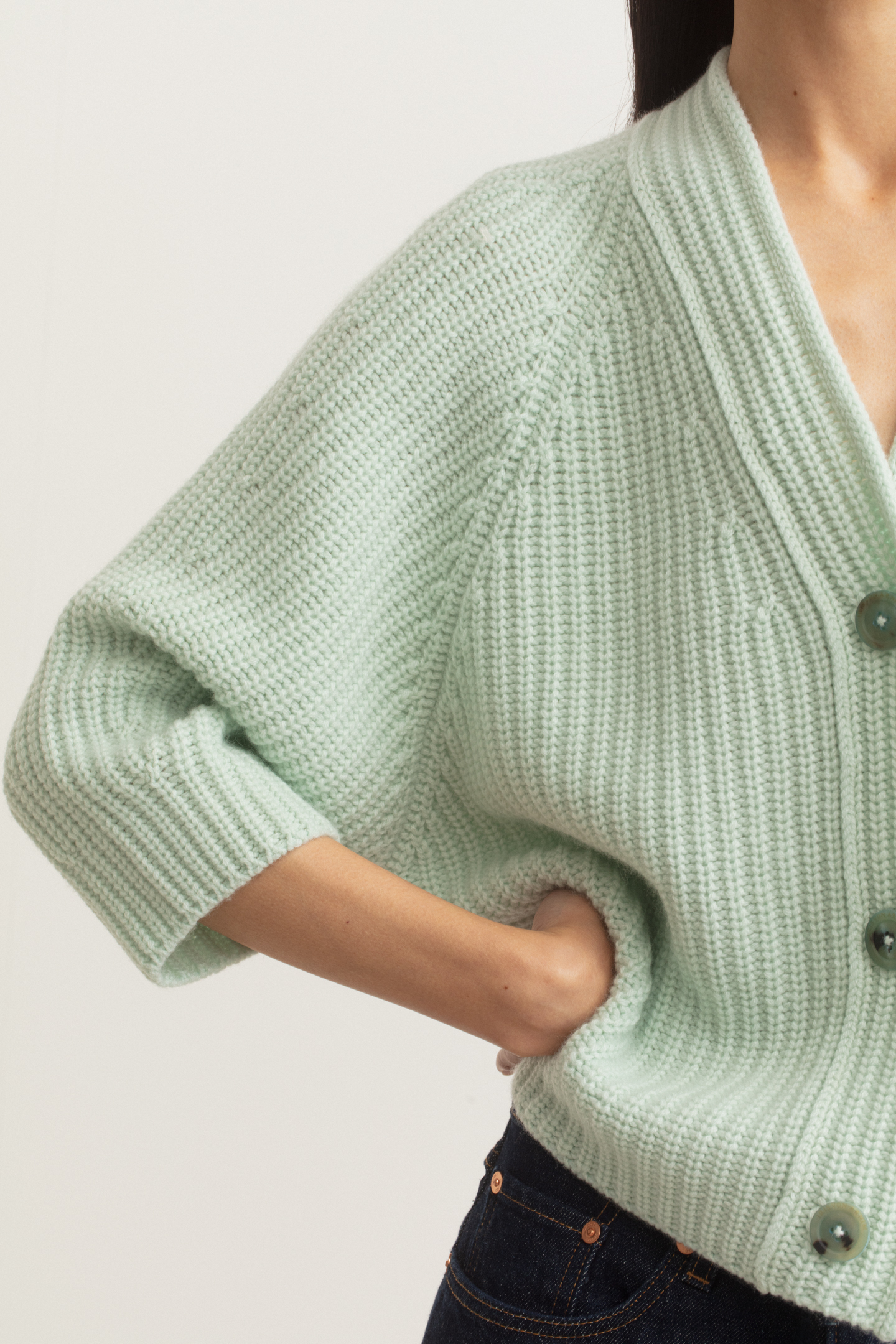 Stonewashed Cashmere Cardigan